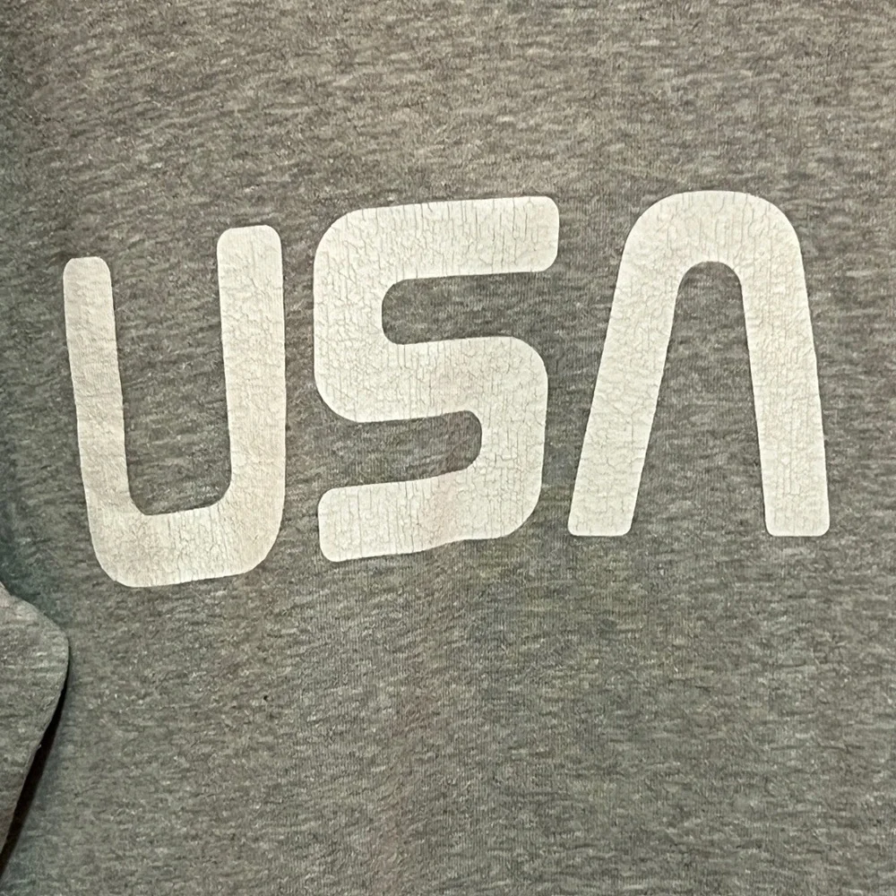 The North Face Gray Crewneck Sweater with USA Print